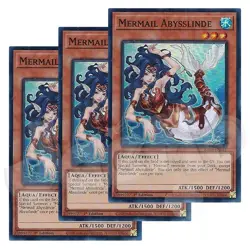 Yugioh Mermail Abysslinde x 3 - 1st Edition Super Rare NM - Free Holo - Image 1
