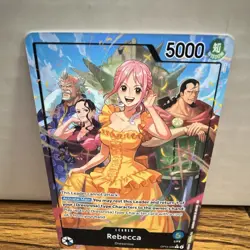One Piece CCG Rebecca Leader OP15-039 Holo Card - Bandai - 5000 Power - Image 1