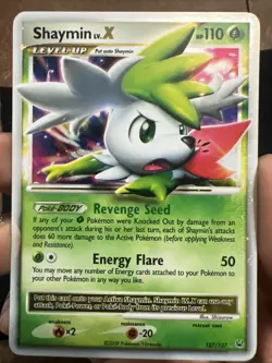 Pokemon TCG Shaymin LV.X Platinum Holo Rare Card 127/127 MP Condition - Image 1