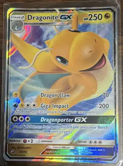 Dragonite GX 37/70 Dragon Majesty Ultra Rare Holo 250 HP Pokemon TCG Card - Image 1