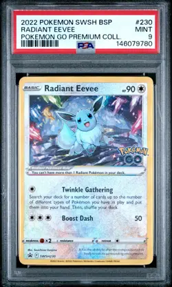 Pokemon Go Radiant Eevee 2022 Promo Holo Rare SWSH230 English PSA 9 - Image 1