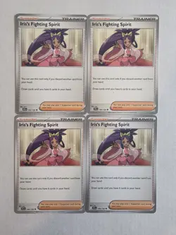 4x Iris's Fighting Spirit 149/159 x4 - NM Journey Together Pokemon Playset - Image 1
