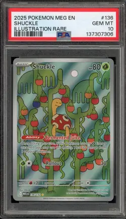 Pokemon Shuckle Mega Evolution Illustration Rare #136 PSA 10 Gem Mint - Image 1