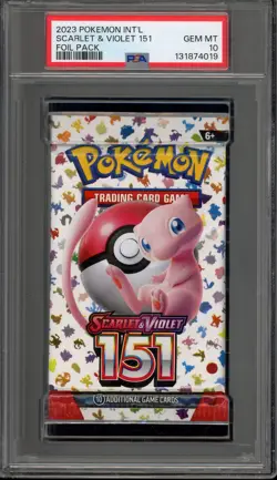 Pokemon 151 MEW EN Sealed Booster Pack PSA 10 Gem Mint - Image 1