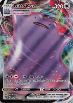 Ditto VMAX 051/072 Holo VMAX Rare Shining Fates Pokemon Near Mint - Image 1