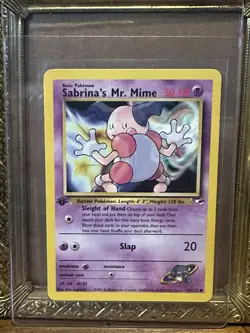 Pokemon Sabrina's Mr. Mime 59/132 1st Edition Gym Challenge English - Image 1