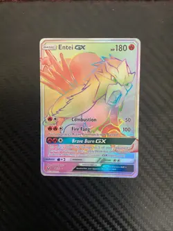 Entei GX 74/73 Secret Rare Full Art Shining Legends Pokemon TCG NM - Image 1