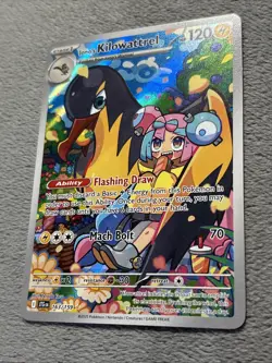 Iono’s Kilowattrel 163/159 Illustration Rare Full Art Holo Pokemon Card NM - Image 3