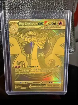 Mega Charizard X ex Gold Hyper Rare 130/094 Pokemon Phantasmal Flames English - Image 1