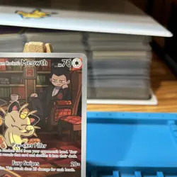 Team Rocket's Meowth 203/182 Illustration Rare Destined Rivals Pokemon - Image 4