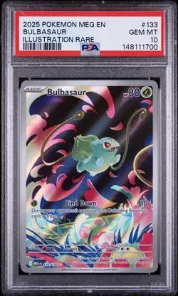 2025 POKEMON MEG EN-MEGA EVOLUTION ILLUSTRATION RARE #133 BULBASAUR PSA 10 - Image 1