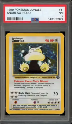 Pokemon Snorlax Jungle Unlimited Holo Rare #11 PSA 7 - Image 1