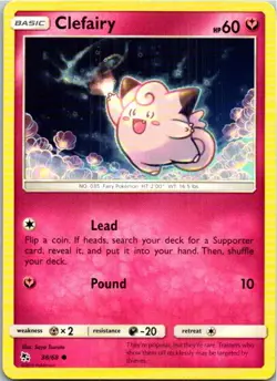 Clefairy (38) #38/68 Pokemon Hidden Fates Near Mint or Better - Image 1