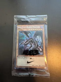 YuGiOh Red-Eyes Black Dragon Nike Worlds Promo NKC1-EN002 Sealed Secret Rare - Image 1