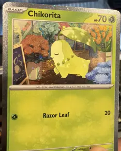 Chikorita Cosmo Holo Swirl like sleeping Black Star Promo 069 Pokemon TCG RARE - Image 1