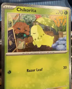 Chikorita Cosmo Holo Swirl like sleeping Black Star Promo 069 Pokemon TCG RARE - Image 3