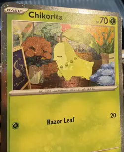 Chikorita Cosmo Holo Swirl like sleeping Black Star Promo 069 Pokemon TCG RARE - Image 4