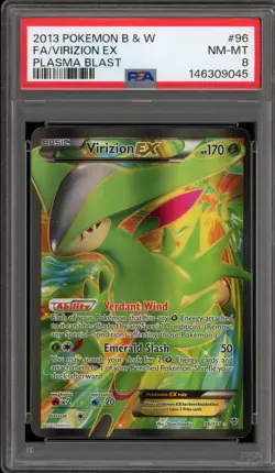 Pokemon Virizion EX Plasma Blast Full Art #96 PSA 8 - Image 1