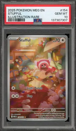 Pokemon Stufful Mega Evolution Illustration Rare #154 PSA 10 Gem Mint - Image 1