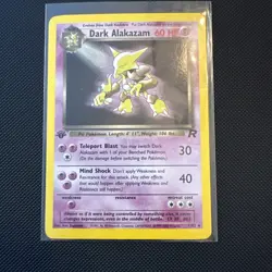 Pokemon Dark Alakazam Team Rocket Holo Rare 1st Edition 18/82 60 HP English - Image 1