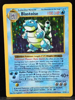 Pokemon TCG Shadowless Blastoise Base Set Holo Rare 2/102 - Image 1