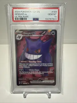 PSA 10 GEM MINT 2024 POKEMON GENGAR EX 193/162 ULTRA RARE TEMPORAL FORCES PSA 10 - Image 1