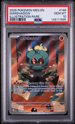 2025 POKEMON MEG EN-MEGA EVOLUTION #146 MARSHADOW ILLUSTRATION RARE PSA 10 - Image 1