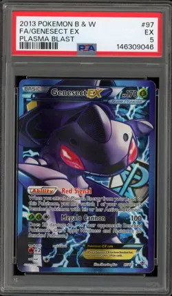 Pokemon Genesect EX Plasma Blast Full Art #97 PSA 5 - Image 1