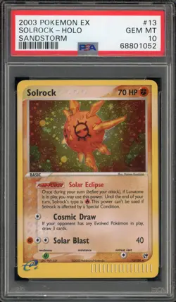 Pokemon Solrock EX Sandstorm Holo Rare #13 PSA 10 Gem Mint - Image 1