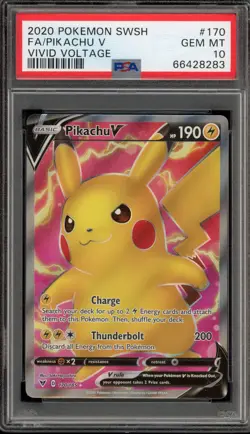 Pokemon Pikachu V Vivid Voltage Full Art #170 PSA 10 Gem Mint - Image 1