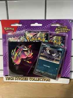 Pokemon TCG: Ascended Heroes Tech Sticker Collect.-3 Pack Blister Gastly-Sealed✅ - Image 1
