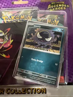 Pokemon TCG: Ascended Heroes Tech Sticker Collect.-3 Pack Blister Gastly-Sealed✅ - Image 3