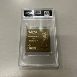 1999 POKEMON STICKERS SER 1 RARE GOLD STICKERS #G11 BULBASAUR/PIKACHU PSA 9 - Image 4