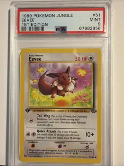 1999 Pokemon Jungle Eevee 1st Edition #51 graded PSA 9 (Mint) - Image 1