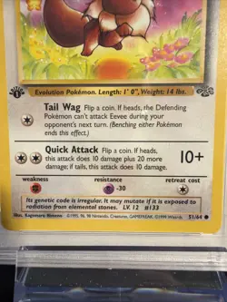1999 Pokemon Jungle Eevee 1st Edition #51 graded PSA 9 (Mint) - Image 3