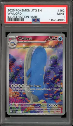 Pokemon Wailord Journey Together Illustration Rare #162 PSA 9 Mint - Image 1