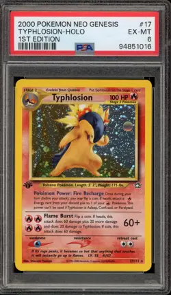 Pokemon Typhlosion Neo Genesis 1st Edition Holo Rare #17 PSA 6 - Image 1