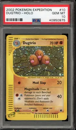 Pokemon Dugtrio Expedition Holo Rare #10 PSA 10 Gem Mint - Image 1