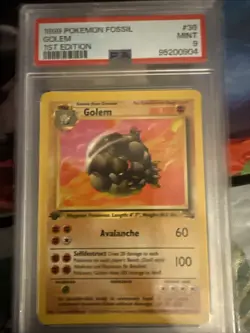 Golem 36/62 Uncommon Fossil Pokemon 1st Edition PSA Mint 9 - Image 1