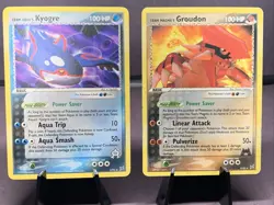 Pokemon TCG Team Magma's Groudon 9/95 & Team Aqua’s Kyogre 3/95 Non Holo Rare - Image 1