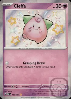 Cleffa 150/091 Shiny Rare Paldean Fates Pokemon Holo NM/M - Image 3