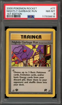 Pokemon Nightly Garbage Run Team Rocket 1st Edition #77 PSA 8 - Image 1