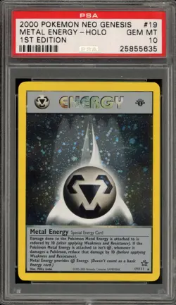 Pokemon Metal Energy Neo Genesis 1st Edition Holo Rare #19 PSA 10 Gem Mint - Image 1
