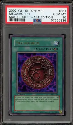 Yu-Gi-Oh! Megamorph Magic Ruler 1st Edition Ultra Rare MRL-061 PSA 10 Gem Mint - Image 1