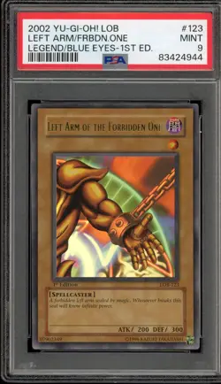Yu-Gi-Oh! Left Arm of the Forbidden One Legend of Blue Eyes 1st Ed LOB-123 PSA 9 - Image 1