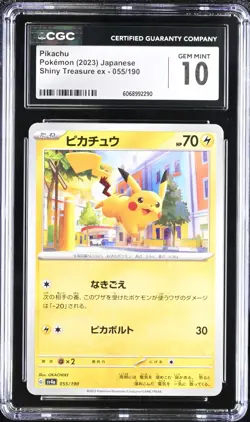 CGC 10 Pikachu 055/190 Shiny Treasure sv4a Pokemon Card - Image 1