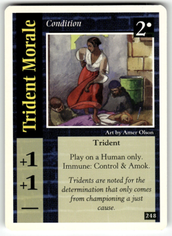 On the Edge CCG: Unlimited Set Card #248 UC Trident Morale - Image 1