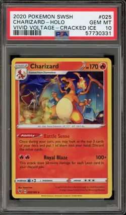 Pokemon Charizard Vivid Voltage Cracked Ice Holo Rare #025 PSA 10 Gem Mint - Image 1