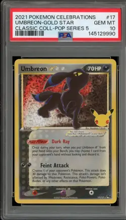 Pokemon Umbreon Star Celebrations Classic Coll POP Series 5 Holo #17 PSA 10 - Image 1
