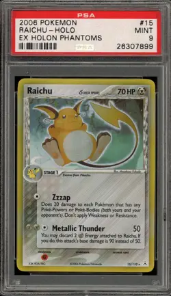 Pokemon Raichu EX Holon Phantoms Holo Rare #15 PSA 9 Mint - Image 1